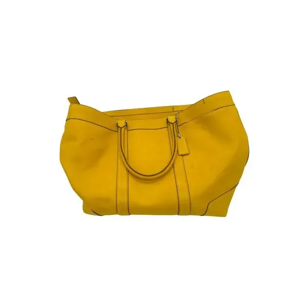 Coach | Bags | Coach Yellow Leather Travel Bag | Poshmark